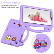For Huawei MediaPad M5 8.4 Handle Kickstand Children EVA Shockproof Tablet Case(Light Purple)