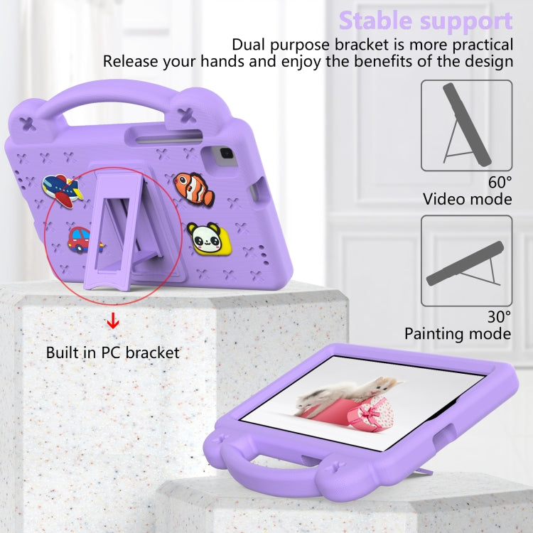 For Huawei MediaPad M5 8.4 Handle Kickstand Children EVA Shockproof Tablet Case(Light Purple)