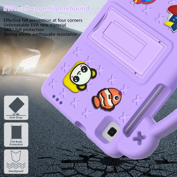 For Huawei MediaPad M5 8.4 Handle Kickstand Children EVA Shockproof Tablet Case(Light Purple)