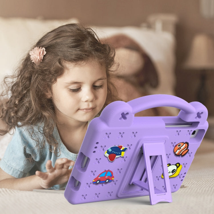 For Huawei MediaPad M5 8.4 Handle Kickstand Children EVA Shockproof Tablet Case(Light Purple)