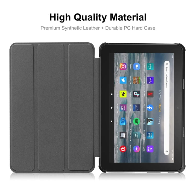 For Amazon Fire 7 12th 2022 ENKAY Smart Leather Tablet Case(Rose)