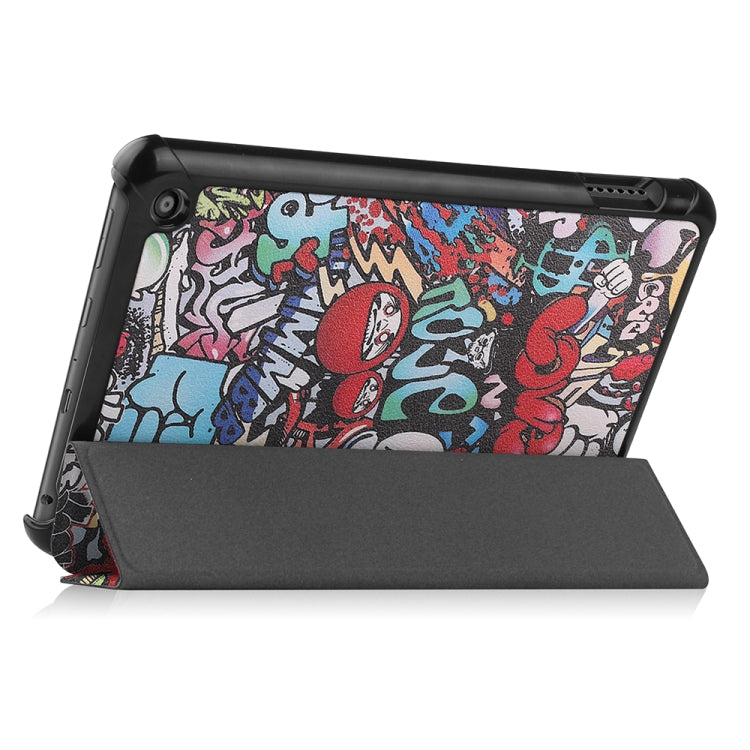 For Amazon Fire 7 12th 2022 JSM Smart Leather Tablet Case(Graffiti)