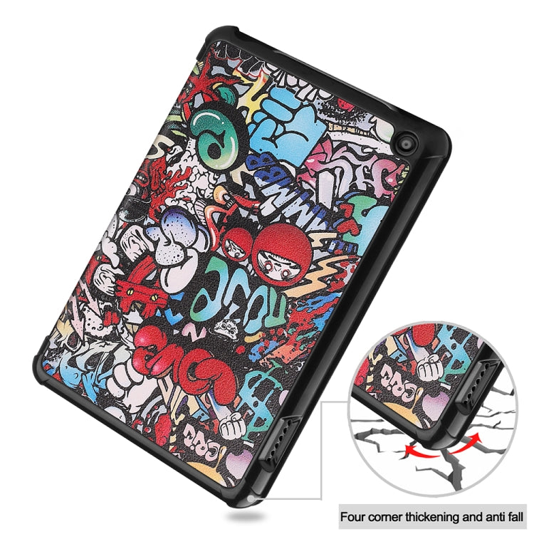 For Amazon Fire 7 12th 2022 JSM Smart Leather Tablet Case(Graffiti)