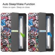 For Amazon Fire 7 12th 2022 JSM Smart Leather Tablet Case(Graffiti)