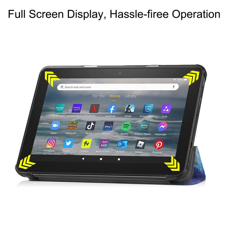 For Amazon Fire 7 12th 2022 JSM Smart Leather Tablet Case(Galaxy)