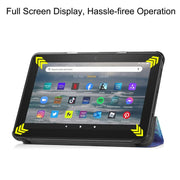 For Amazon Fire 7 12th 2022 JSM Smart Leather Tablet Case(Galaxy)