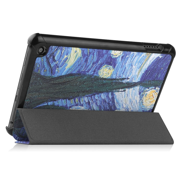 For Amazon Fire 7 12th 2022 JSM Smart Leather Tablet Case(Starry Sky)