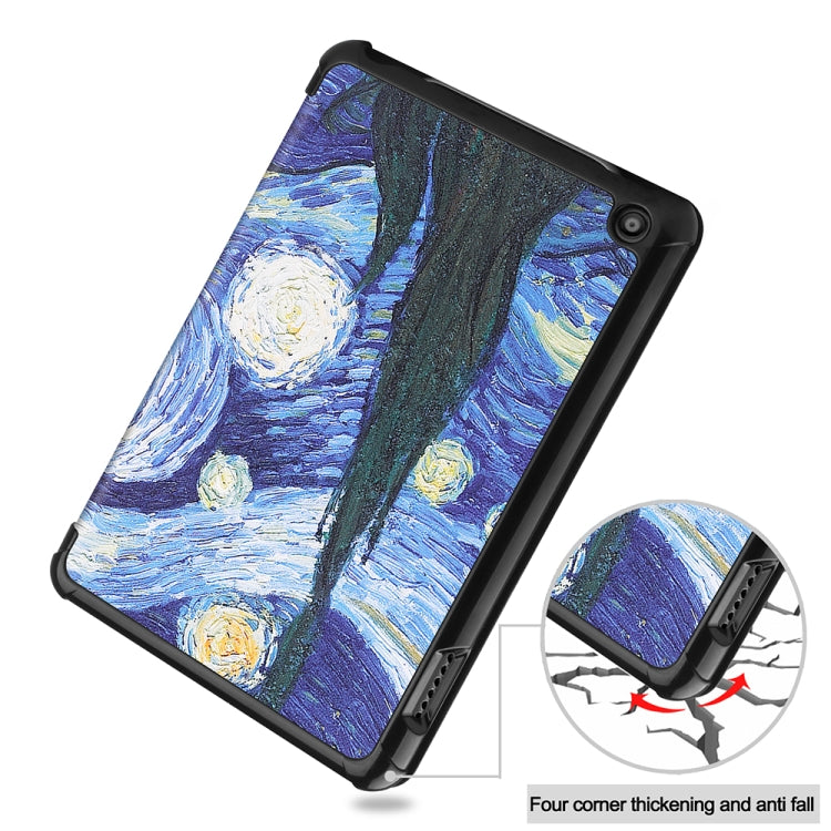 For Amazon Fire 7 12th 2022 JSM Smart Leather Tablet Case(Starry Sky)