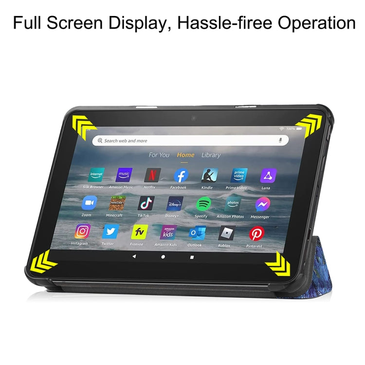 For Amazon Fire 7 12th 2022 JSM Smart Leather Tablet Case(Starry Sky)