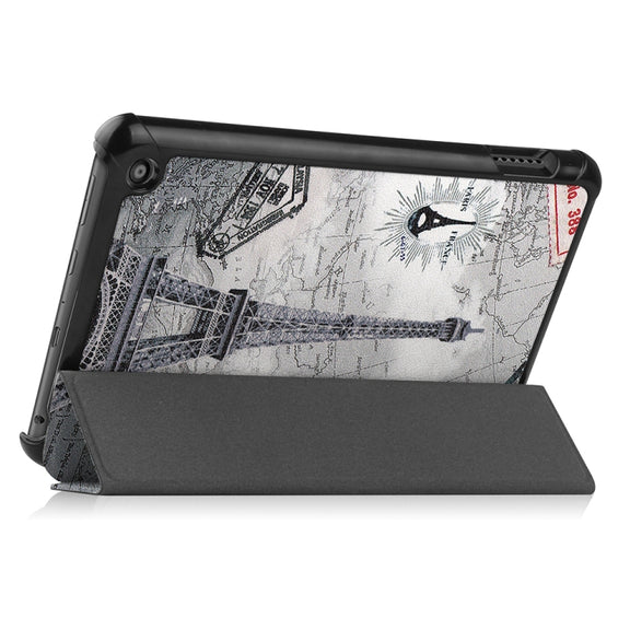 For Amazon Fire 7 12th 2022 JSM Smart Leather Tablet Case(Retro tower)