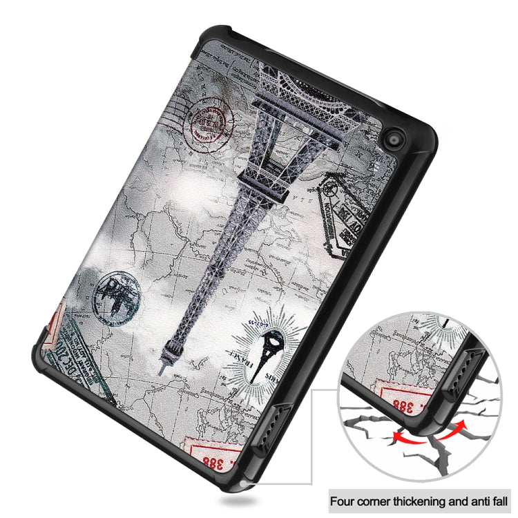 For Amazon Fire 7 12th 2022 JSM Smart Leather Tablet Case(Retro tower)