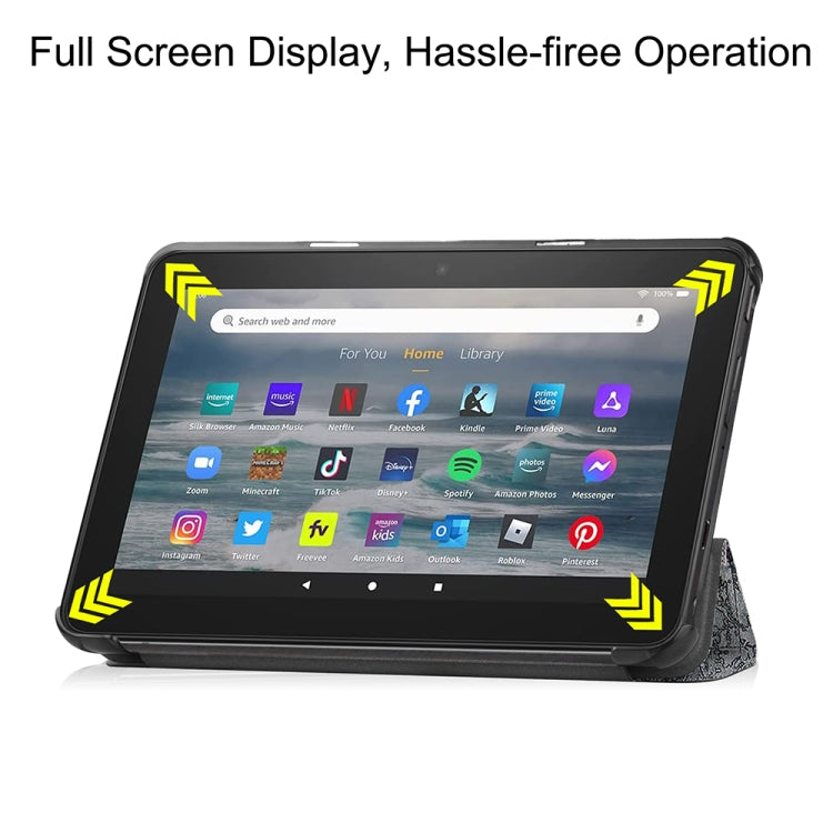For Amazon Fire 7 12th 2022 JSM Smart Leather Tablet Case(Retro tower)