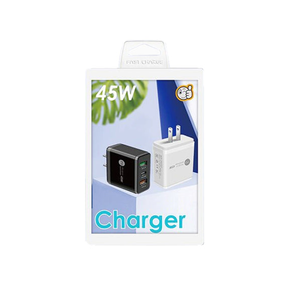 45W PD3.0 + 2 x QC3.0 USB Multi Port Quick Charger, US Plug(Black)