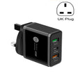 45W PD3.0 + 2 x QC3.0 USB Multi Port Quick Charger, UK Plug(Black) - USB Charger by PMC TechLife | Online Shopping South Africa | PMC TechLife | Buy Now Pay Later Mobicred