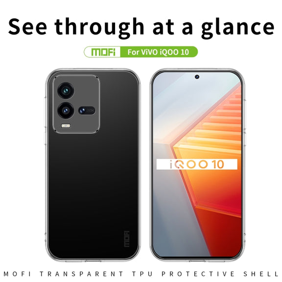 For vivo iQOO 10 MOFI Ming Series Ultra-thin TPU Phone Case(Transparent)