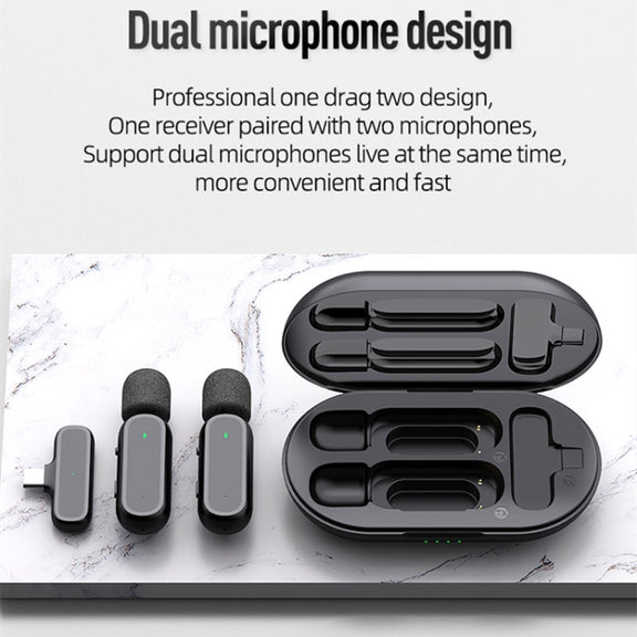 K61 Noise Cancelling Portable Wireless Lapel Microphone for Recording