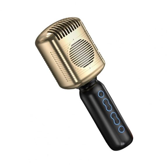 KM600 Wireless Microphone TWS Handheld Noise Reduction Smart Bluetooth-compatible Condenser Mic Music Player for Singing(Gold)