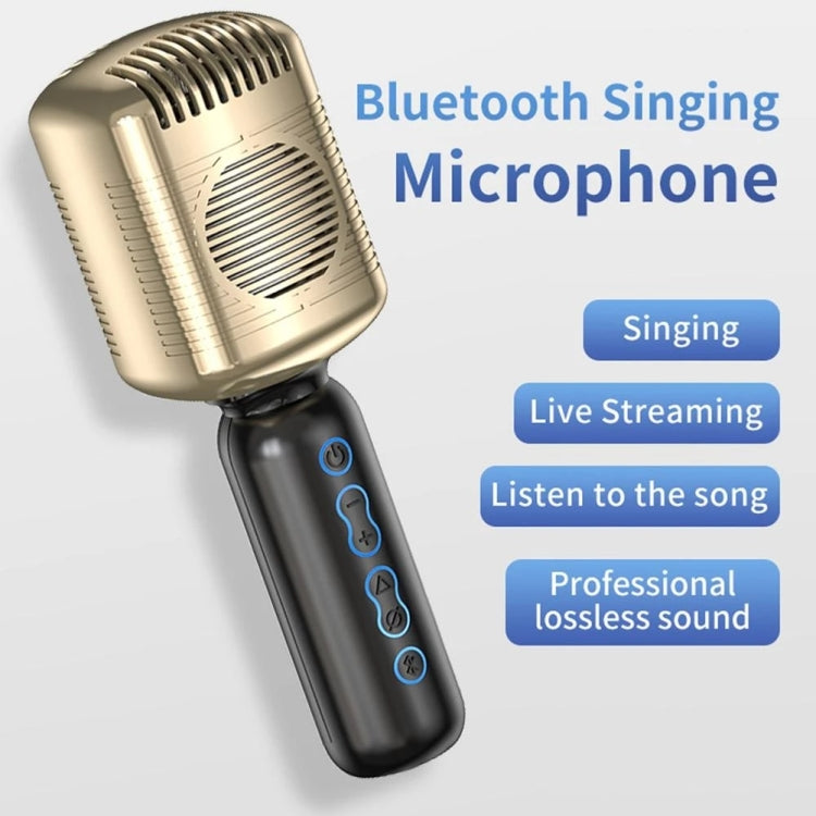 KM600 Wireless Microphone TWS Handheld Noise Reduction Smart Bluetooth-compatible Condenser Mic Music Player for Singing(Sliver)