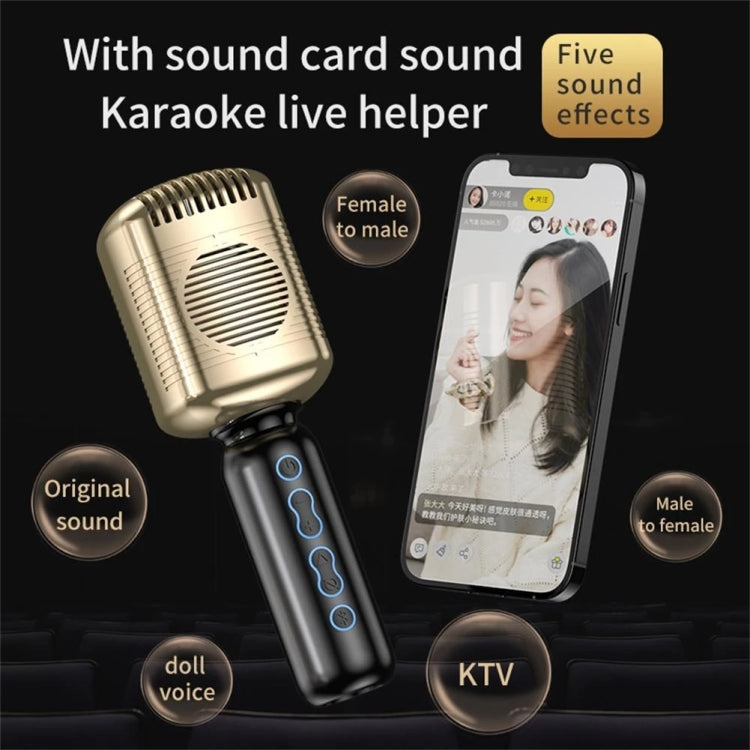 KM600 Wireless Microphone TWS Handheld Noise Reduction Smart Bluetooth-compatible Condenser Mic Music Player for Singing(Sliver)