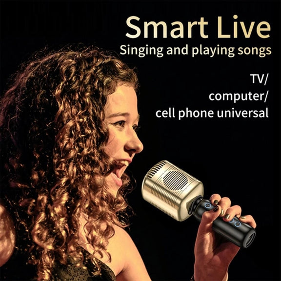KM600 Wireless Microphone TWS Handheld Noise Reduction Smart Bluetooth-compatible Condenser Mic Music Player for Singing(Sliver)
