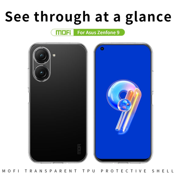 For Asus Zenfone9 MOFI Ming Series Ultra-thin TPU Phone Case(Transparent)