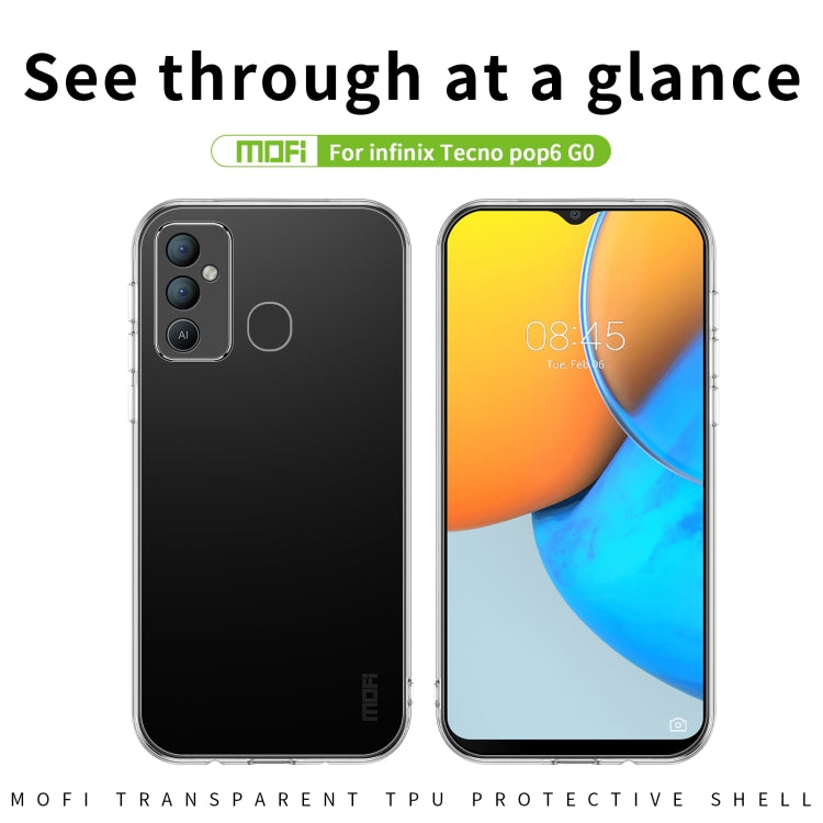 For Tecno Pop 6 GO MOFI Ming Series Ultra-thin TPU Phone Case(Transparent)