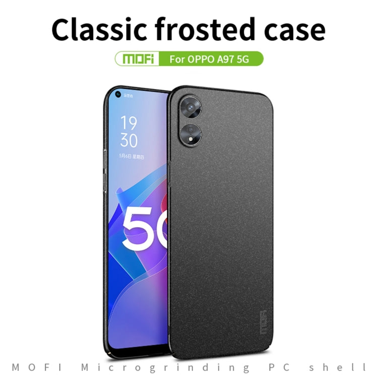 For OPPO A97 5G MOFI Frosted PC Ultra-thin Hard Phone Case(Black)