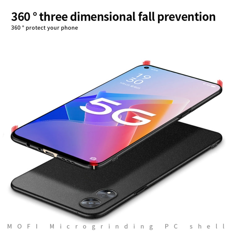 For OPPO A97 5G MOFI Frosted PC Ultra-thin Hard Phone Case(Black)