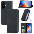 For Tecno Camon 19 Retro Skin Feel Magnetic Leather Phone Case(Black) - Tecno Cases by PMC TechLife | Online Shopping South Africa | PMC TechLife