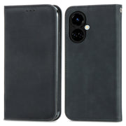 For Tecno Camon 19 Retro Skin Feel Magnetic Leather Phone Case(Black)