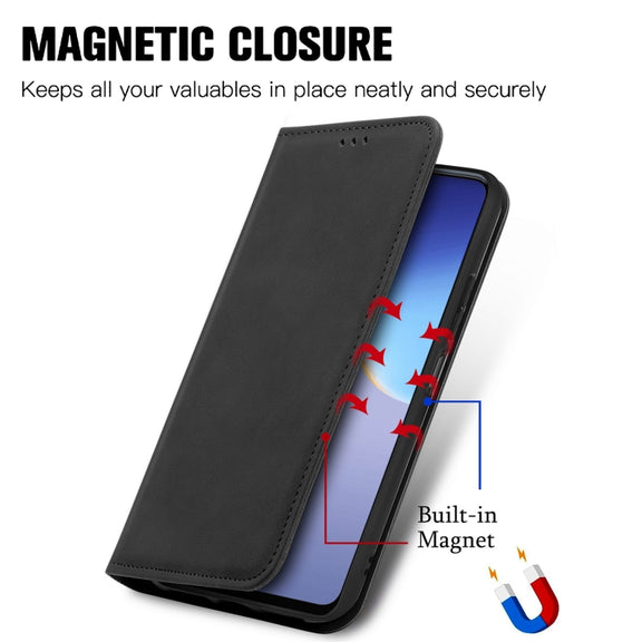 For Tecno Camon 19 Retro Skin Feel Magnetic Leather Phone Case(Black)
