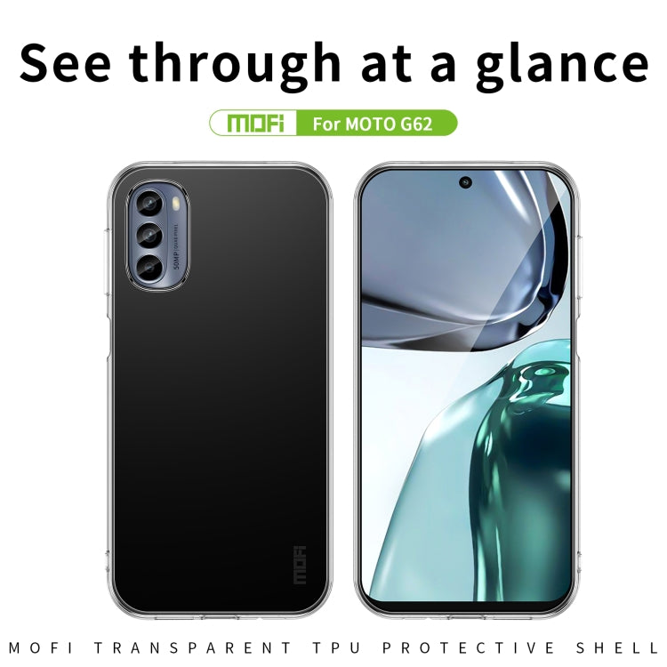 For Motorola Moto G62 5G MOFI Ming Series Ultra-thin TPU Phone Case(Transparent)