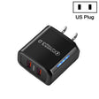 36W Dual Port QC3.0 USB Mobile Phone Charger Dual 18W Output, US Plug(Black) - USB Charger by PMC TechLife | Online Shopping South Africa | PMC TechLife | Buy Now Pay Later Mobicred