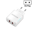 36W Dual Port QC3.0 USB Mobile Phone Charger Dual 18W Output, EU Plug(White) - USB Charger by PMC TechLife | Online Shopping South Africa | PMC TechLife | Buy Now Pay Later Mobicred