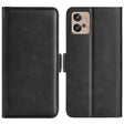 For Motorola Moto G32 Dual-side Magnetic Buckle Leather Phone Case(Black) - Motorola Cases by PMC TechLife | Online Shopping South Africa | PMC TechLife | Buy Now Pay Later Mobicred