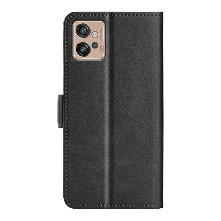 For Motorola Moto G32 Dual-side Magnetic Buckle Leather Phone Case(Black)