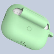 For Apple AirPods Pro 2 2022 ENKAY Thickened Silicone Protective Case with Keychain(Mint Green)