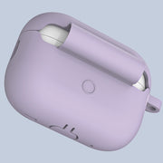 For Apple AirPods Pro 2 2022 ENKAY Thickened Silicone Protective Case with Keychain(Lavender Purple)
