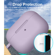 For Apple AirPods Pro 2 2022 ENKAY Thickened Silicone Protective Case with Keychain(Lavender Purple)
