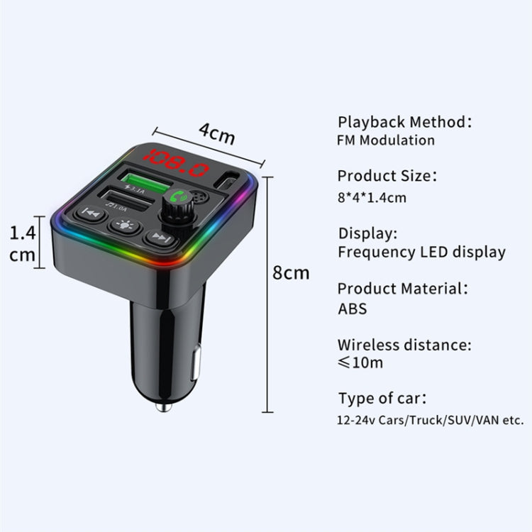 F19 Fast Charging Dual USB Blue Tooth Transmisor  Car Mp3 Player