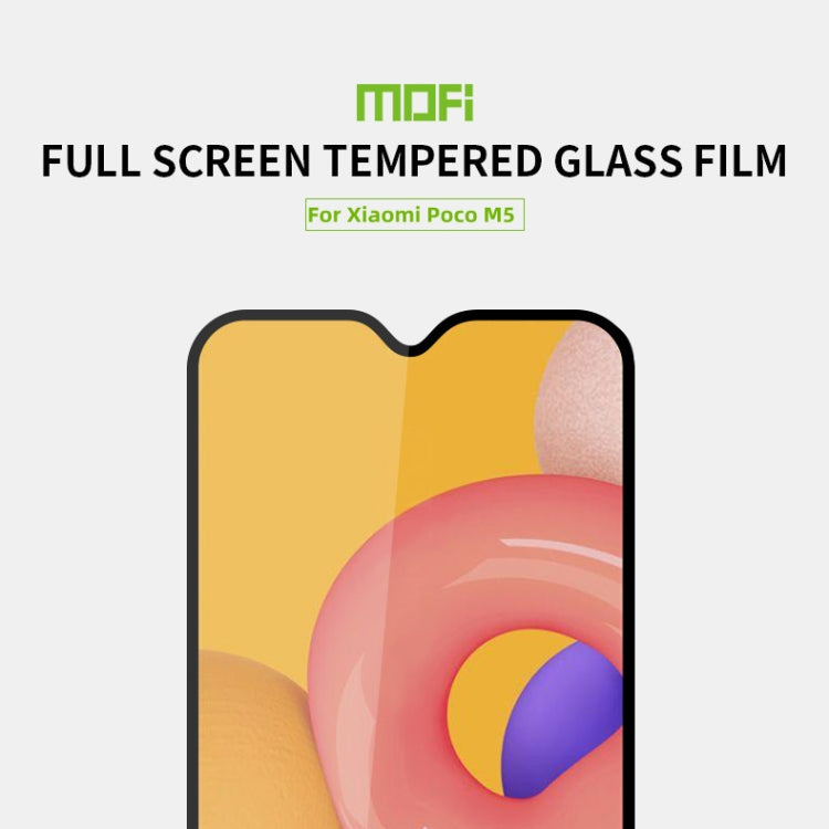 For Xiaomi Poco M5 MOFI 9H 2.5D Full Screen Tempered Glass Film(Black)