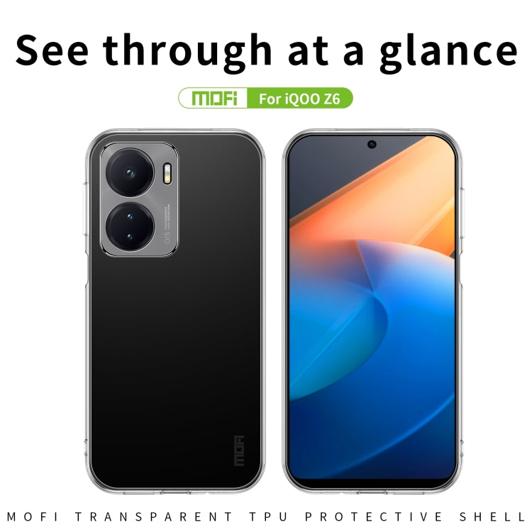 For vivo iQOO Z6 MOFI Ming Series Ultra-thin TPU Phone Case(Transparent)