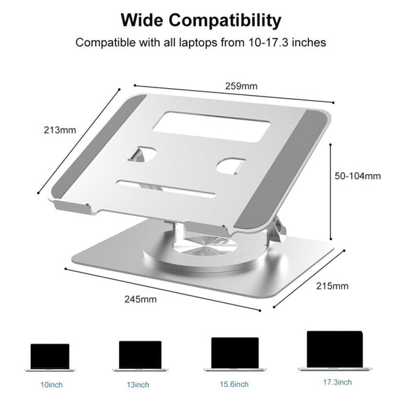 D088 Portable Aluminum 360 Degree Rotating Height Flexible Adjustable Notebook Laptop Stand