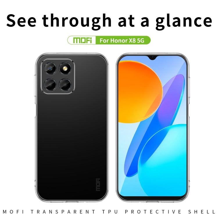 For Honor X8 5G MOFI Ming Series Ultra-thin TPU Phone Case(Transparent)