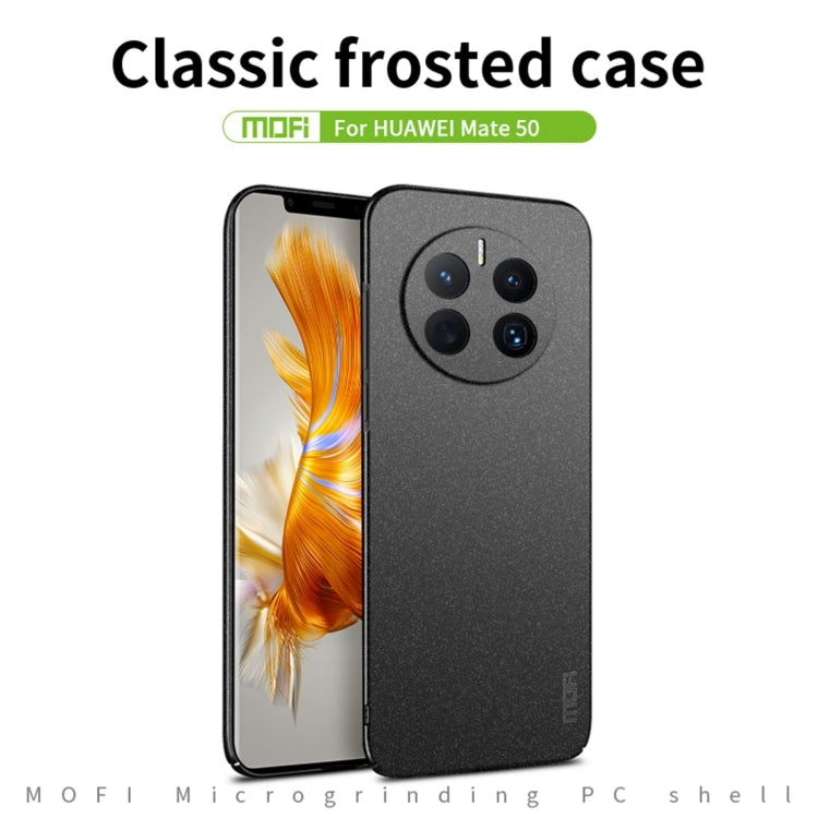 For Huawei Mate 50 MOFI Fandun Series Frosted Ultra-thin PC Hard Phone Case(Blue)