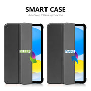 For iPad 2025 / 2022 ENKAY Tri-fold Custer Texture Leather Stand Smart Case(White)
