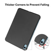 For iPad 2025 / 2022 ENKAY Tri-fold Custer Texture Leather Stand Smart Case(Grey)