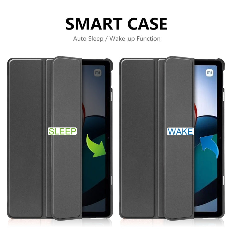 For Xiaomi Redmi Pad 10.61 inch ENKAY Tri-fold Custer Texture Leather Stand Smart Case(Grey)