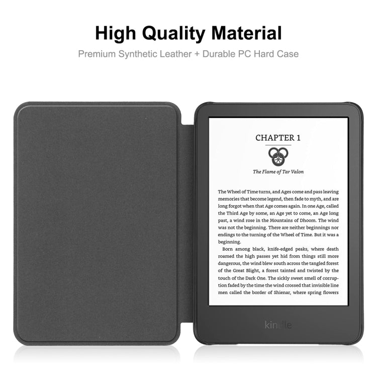 For Amazon Kindle 2022 Gen11 ENKAY Custer Texture Leather Smart Case(Dark Blue)