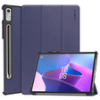 For Lenovo Tab P11 Pro Gen2 11.2 inch 2022 ENKAY Tri-fold Custer Texture Leather Stand Smart Case(Dark Blue) - free shipping - PMC TechLife - Order now!